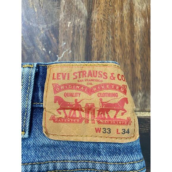 Levi's 501 Men's Levi's Button Fly Straight Leg Denim Jeans Size 33X34 - Picture 2 of 4